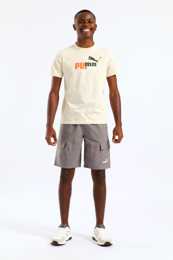 Boys Foundation Print Tee - Stone