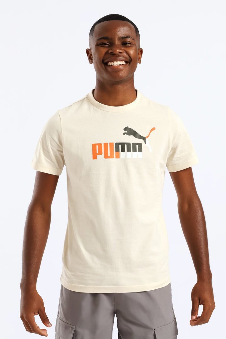 Boys Foundation Print Tee - Stone