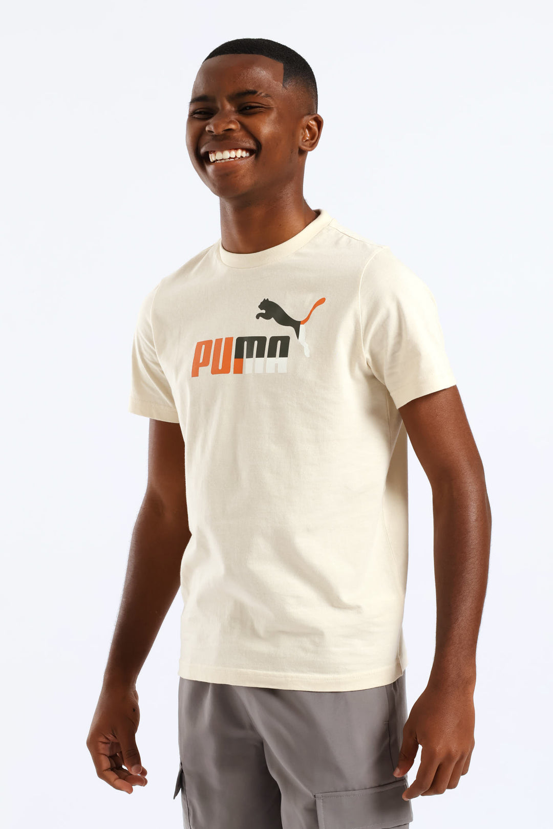 Boys Foundation Print Tee - Stone