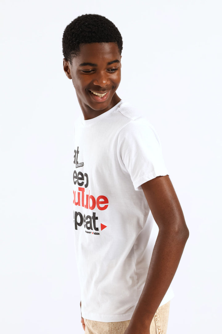 Boys Youtube T-Shirt - White