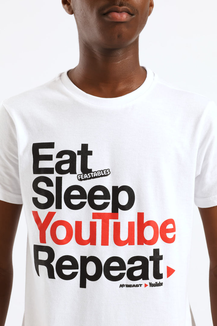 Boys Youtube T-Shirt - White