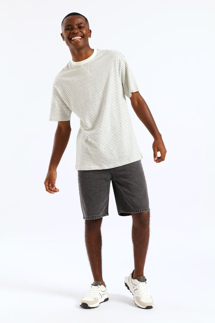 Boys Washed Denim Pull On Walkshort - Black