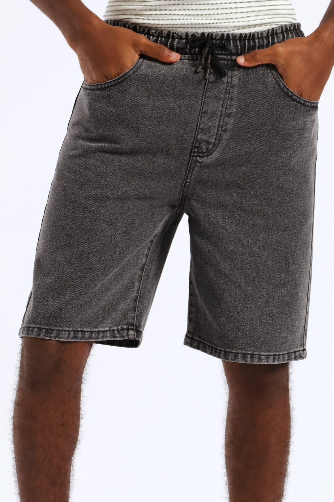 Boys Washed Denim Pull On Walkshort - Black