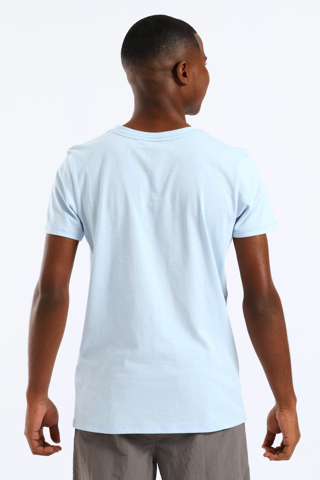 Boys Spray Paint Print Tee - Light Blue