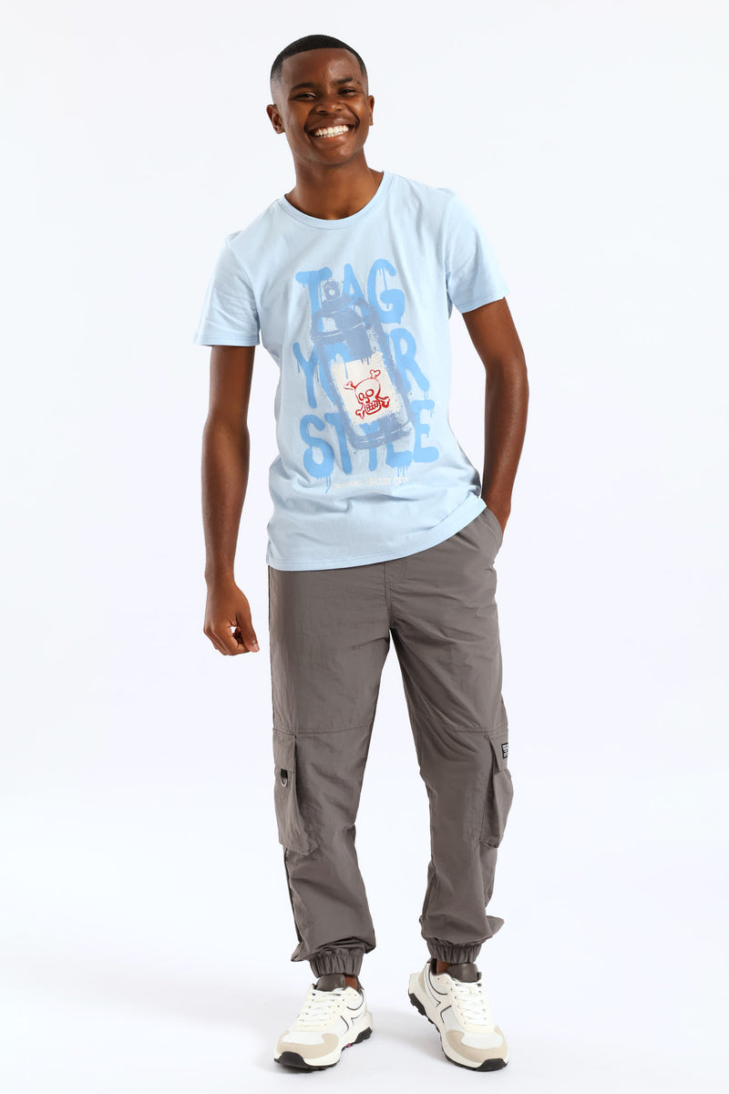 Boys Taslon Cargo Jogger - Grey