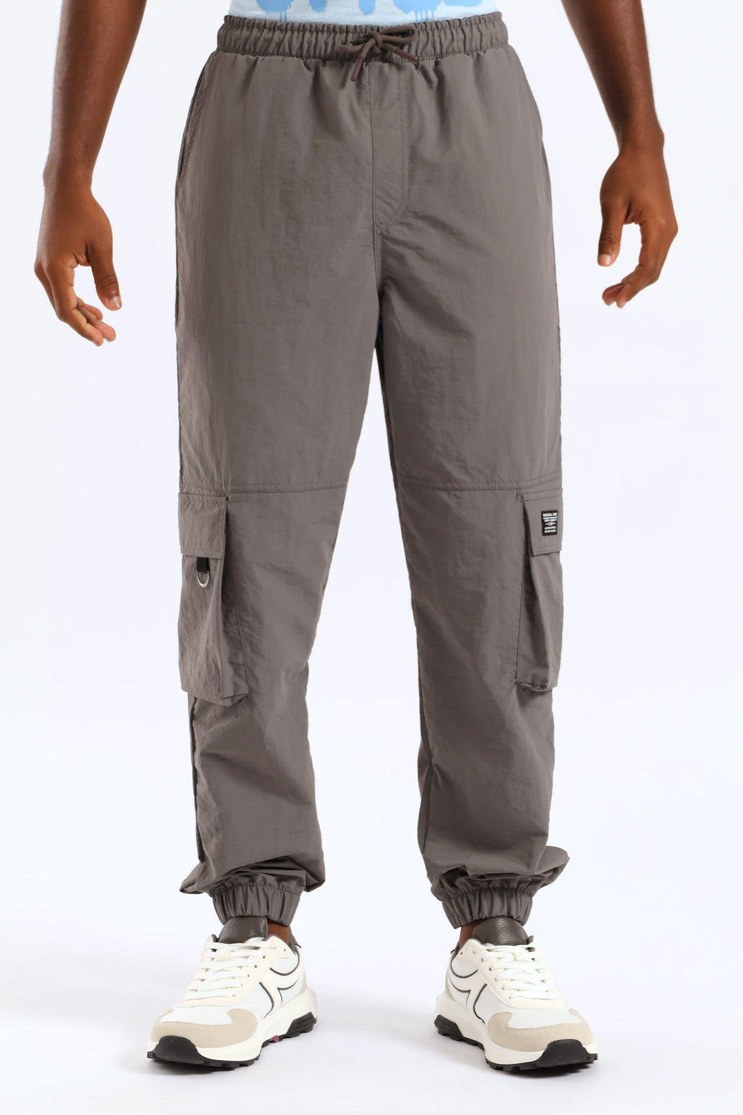 Boys Taslon Cargo Jogger - Grey