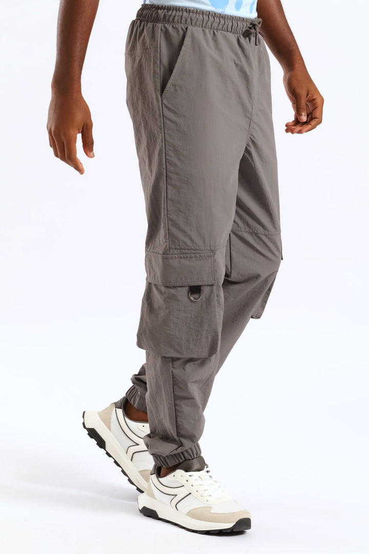 Boys Taslon Cargo Jogger - Grey