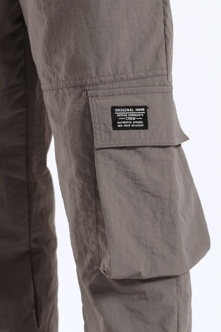 Boys Taslon Cargo Jogger - Grey