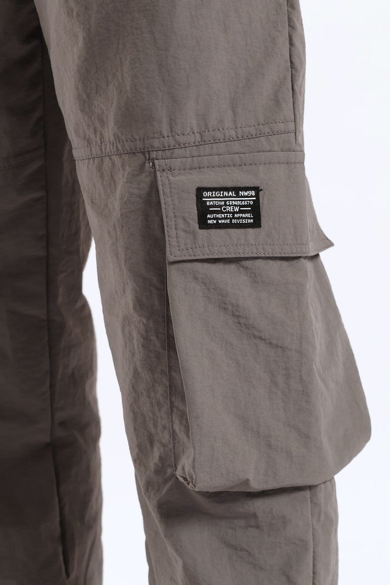 Boys Taslon Cargo Jogger - Grey
