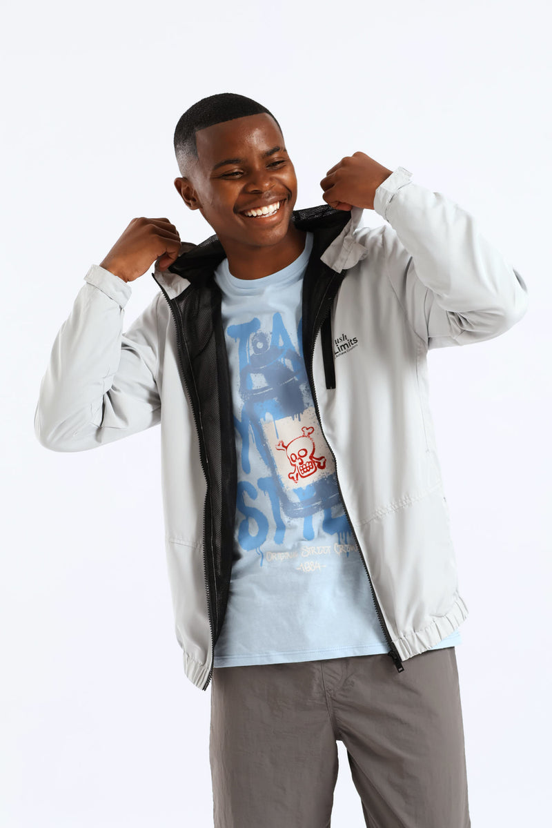 Boys Zip Windbreaker - Ice Grey