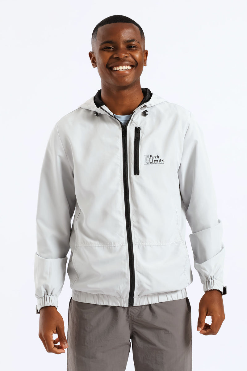 Boys Zip Windbreaker - Ice Grey