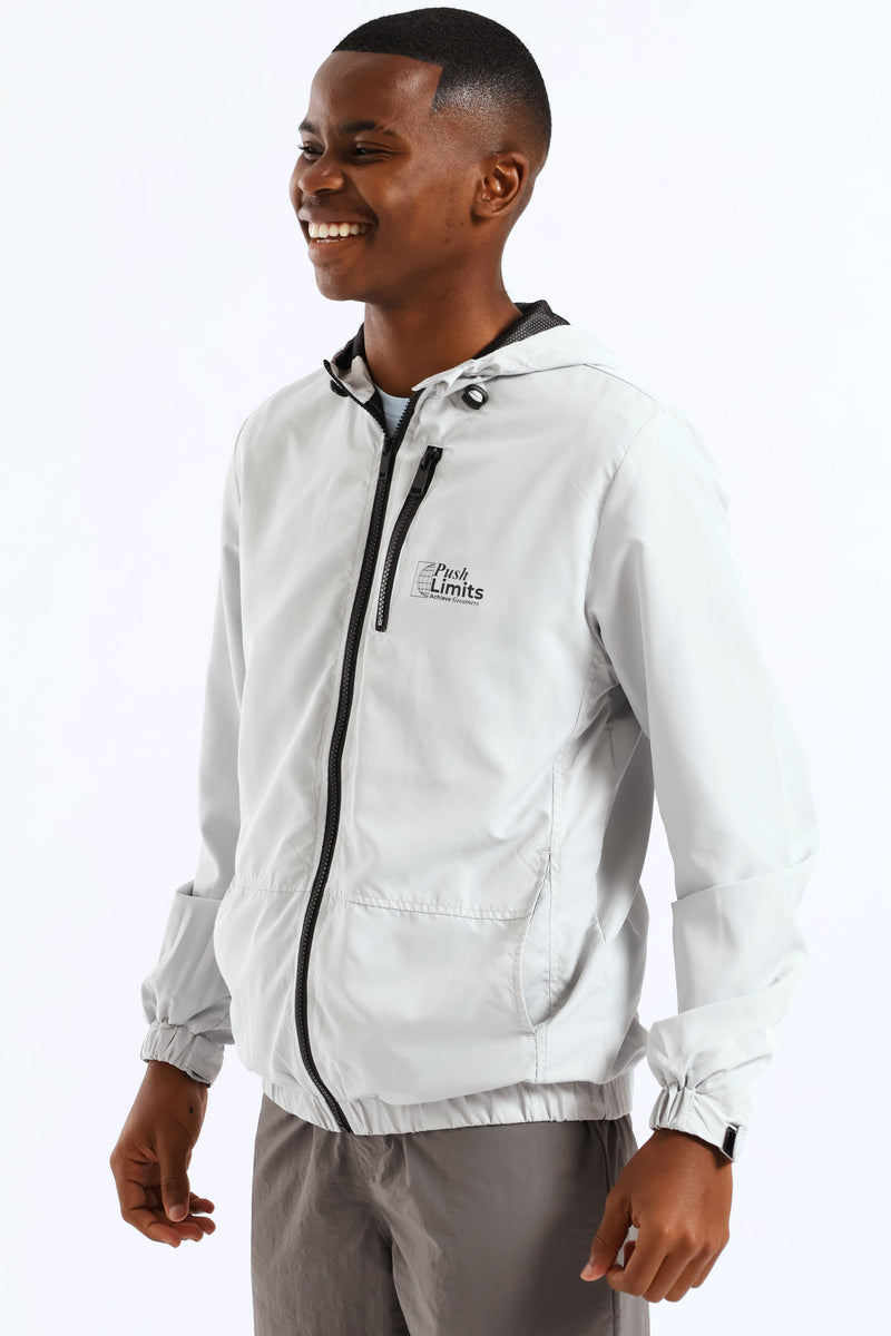 Boys Zip Windbreaker - Ice Grey