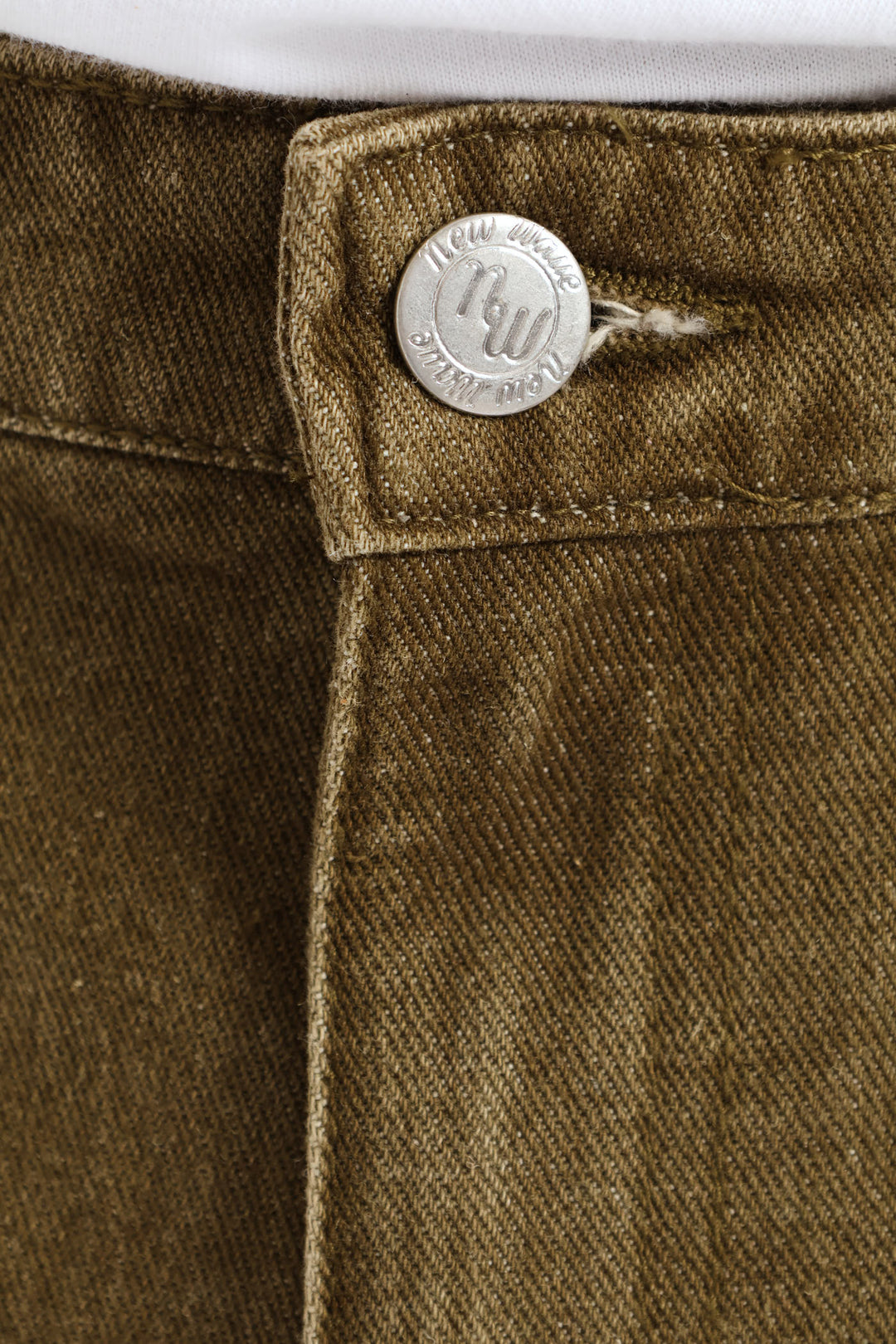 Boys Washed Bull Denim Loose Pant - Olive