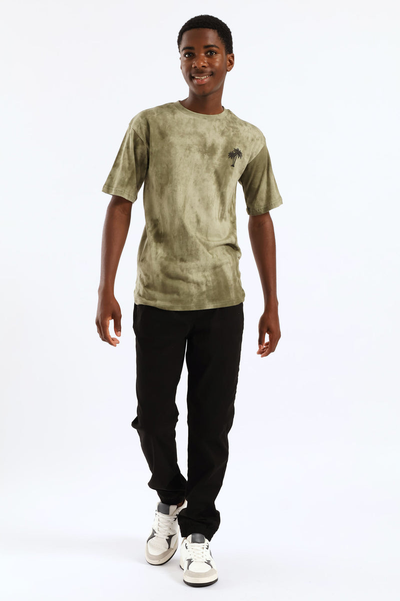 Boys Cotton Twill Jayson Jogger - Black
