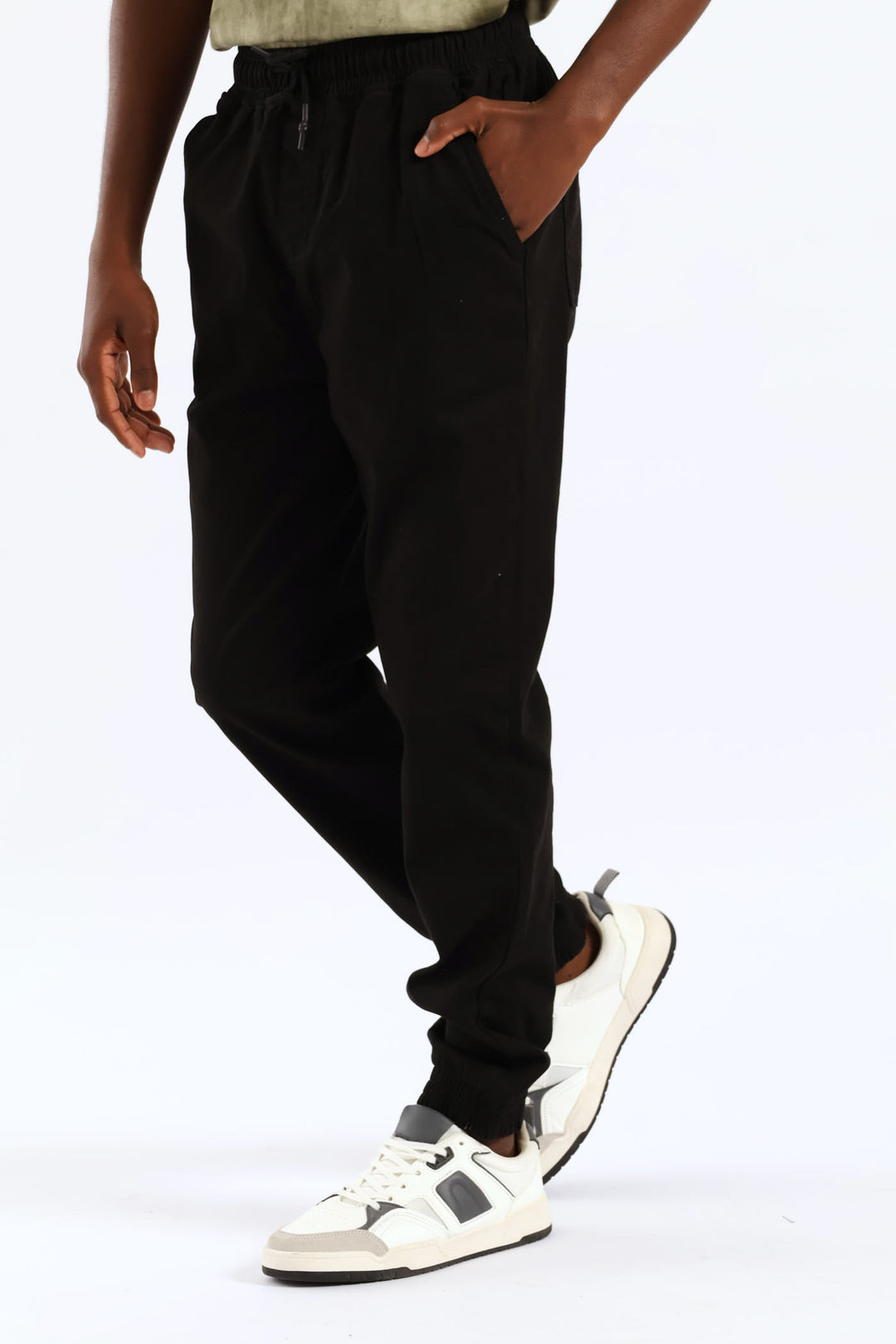 Boys Cotton Twill Jayson Jogger - Black