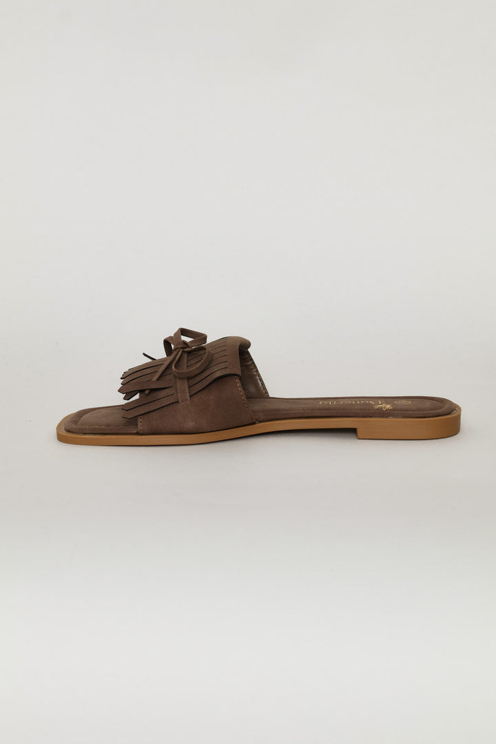Fringed Sandal - Chocolate