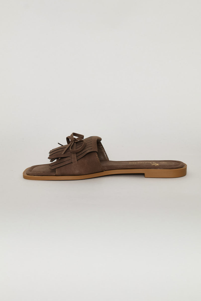Fringed Sandal - Chocolate