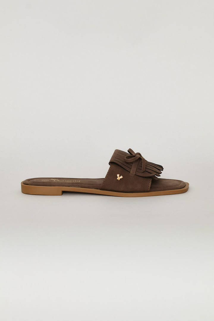 Fringed Sandal - Chocolate