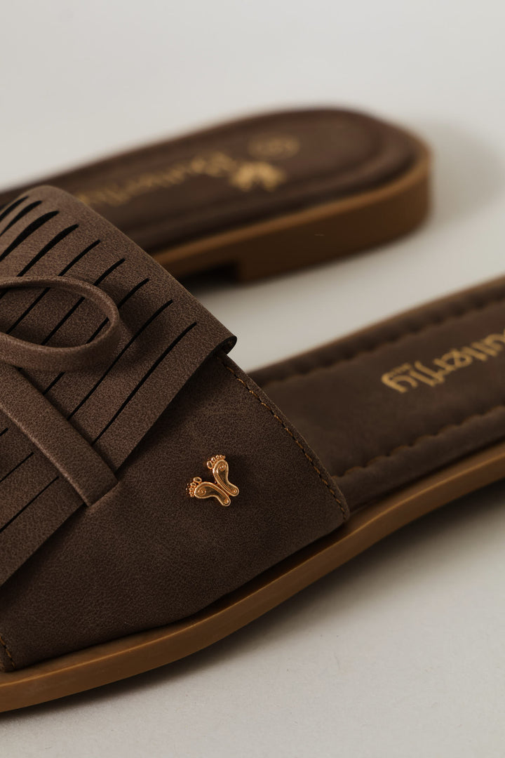 Fringed Sandal - Chocolate