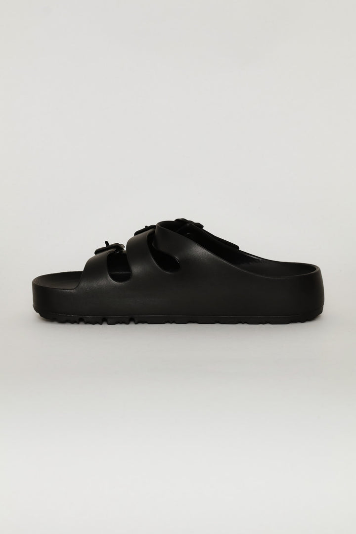 Tripple Strap Sandal - Black