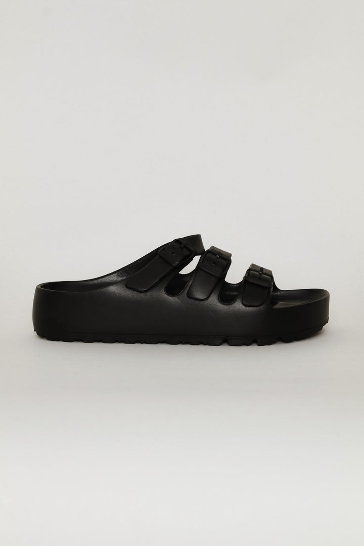 Tripple Strap Sandal - Black