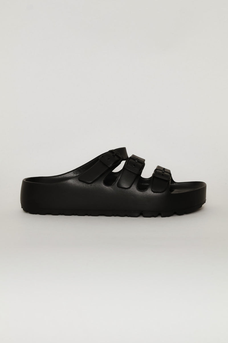 Tripple Strap Sandal - Black
