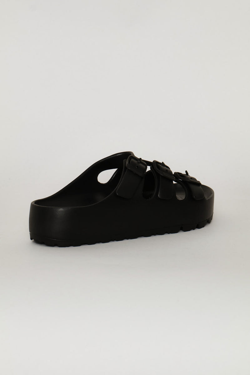 Tripple Strap Sandal - Black