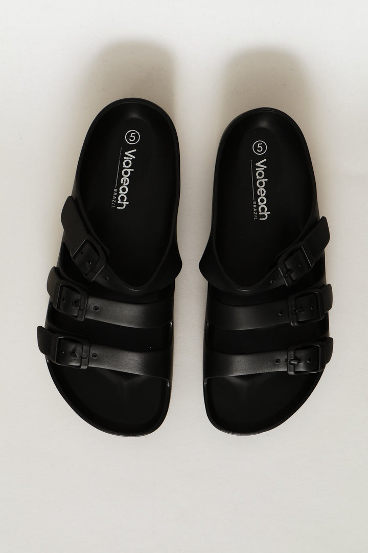 Tripple Strap Sandal - Black