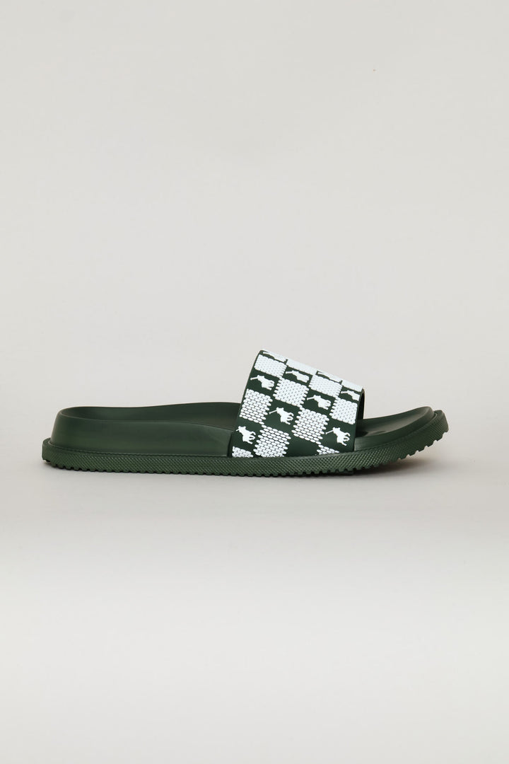 Monogram Pool Sandal - Green