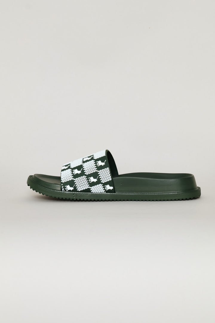 Monogram Pool Sandal - Green