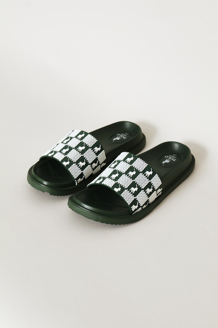 Monogram Pool Sandal - Green