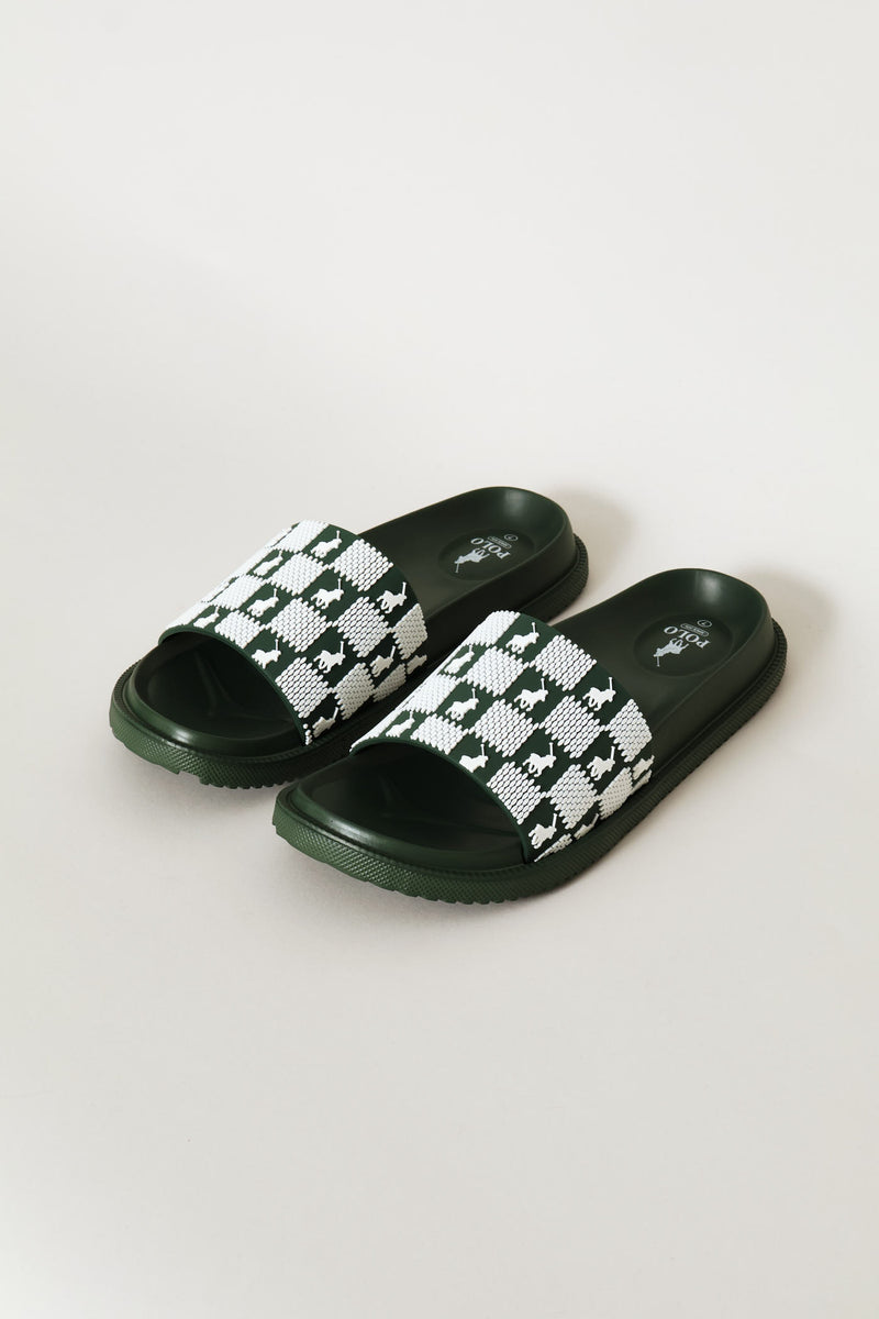 Monogram Pool Sandal - Green