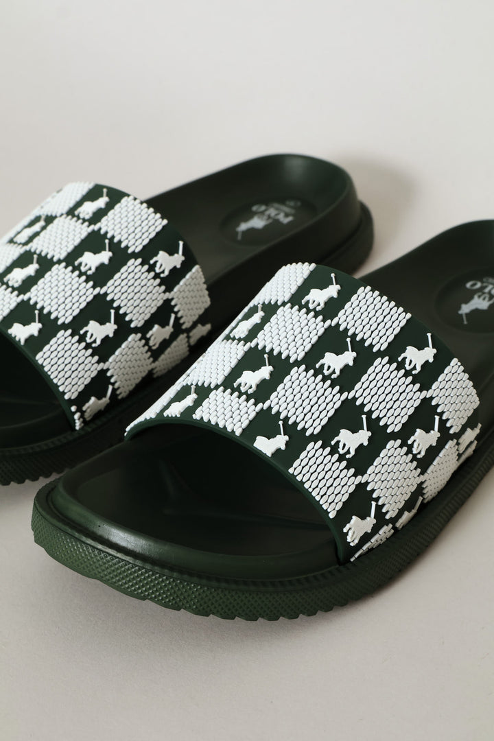 Monogram Pool Sandal - Green