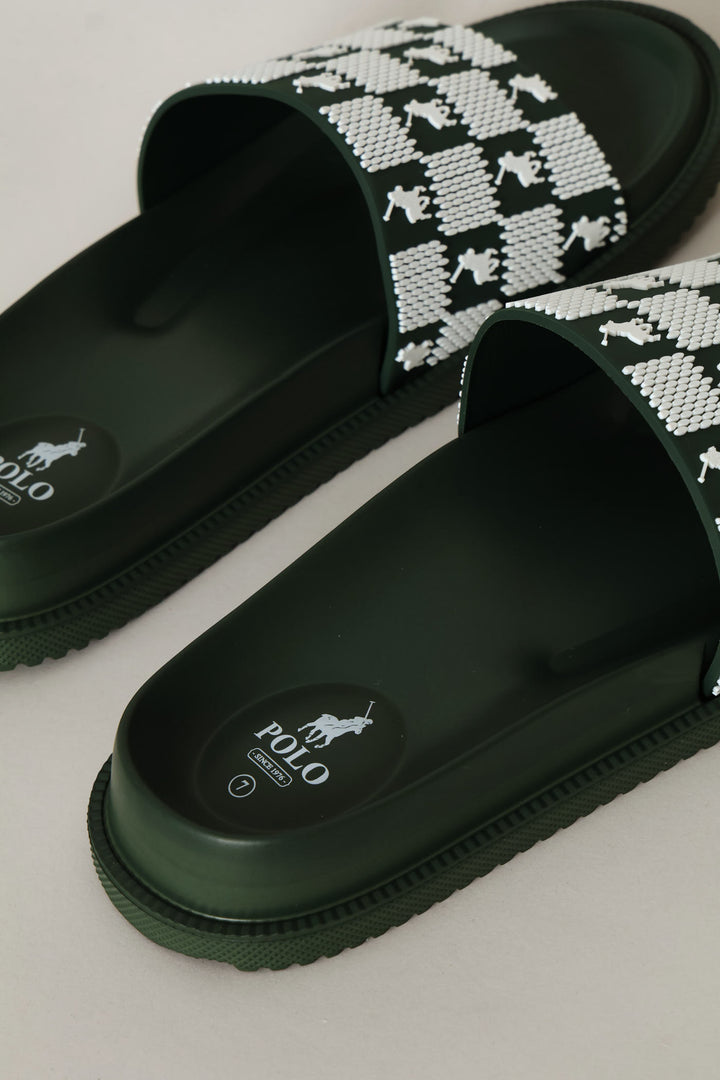 Monogram Pool Sandal - Green