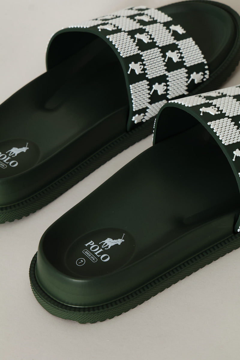 Monogram Pool Sandal - Green