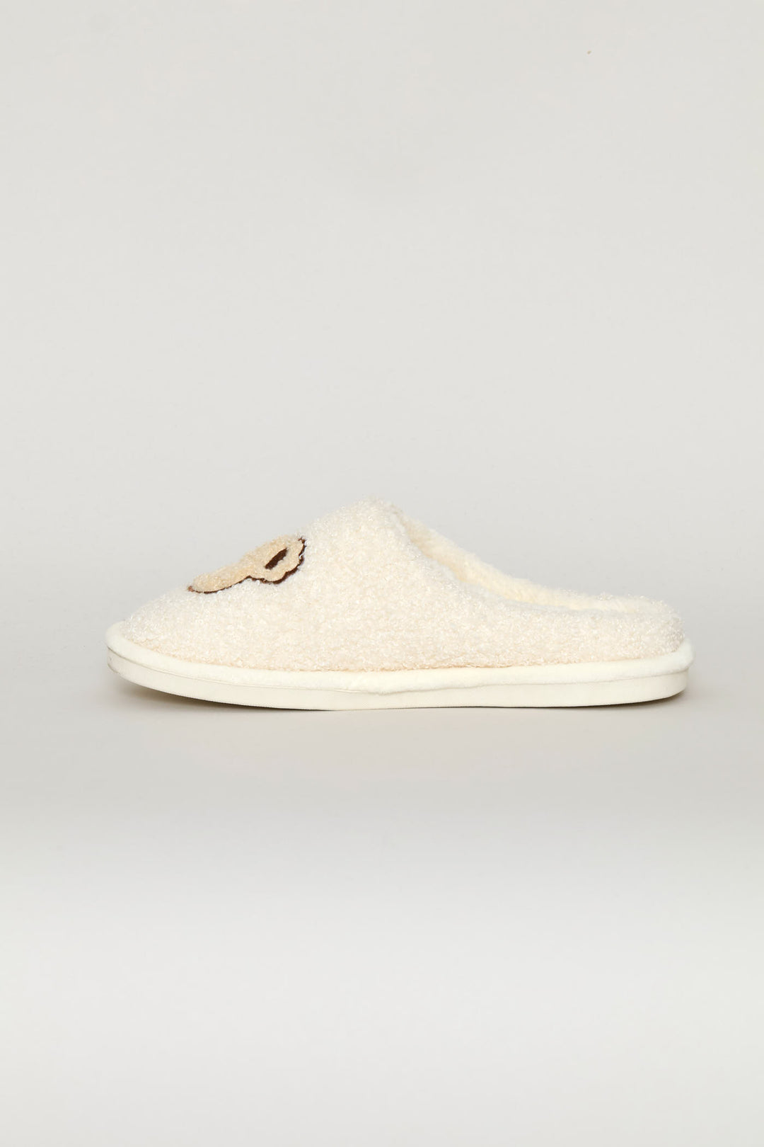 Bear Face Closed Toe Slipper - Beige
