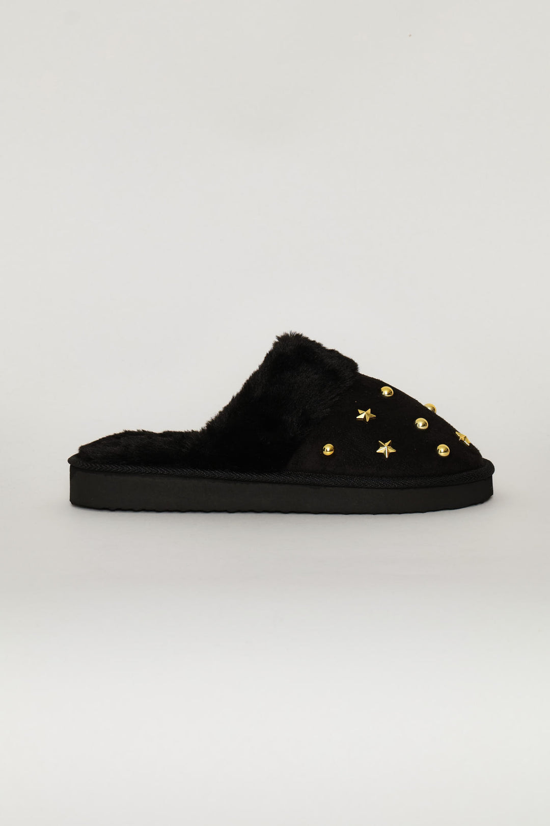Multi Trim Flatform Slipper - Black