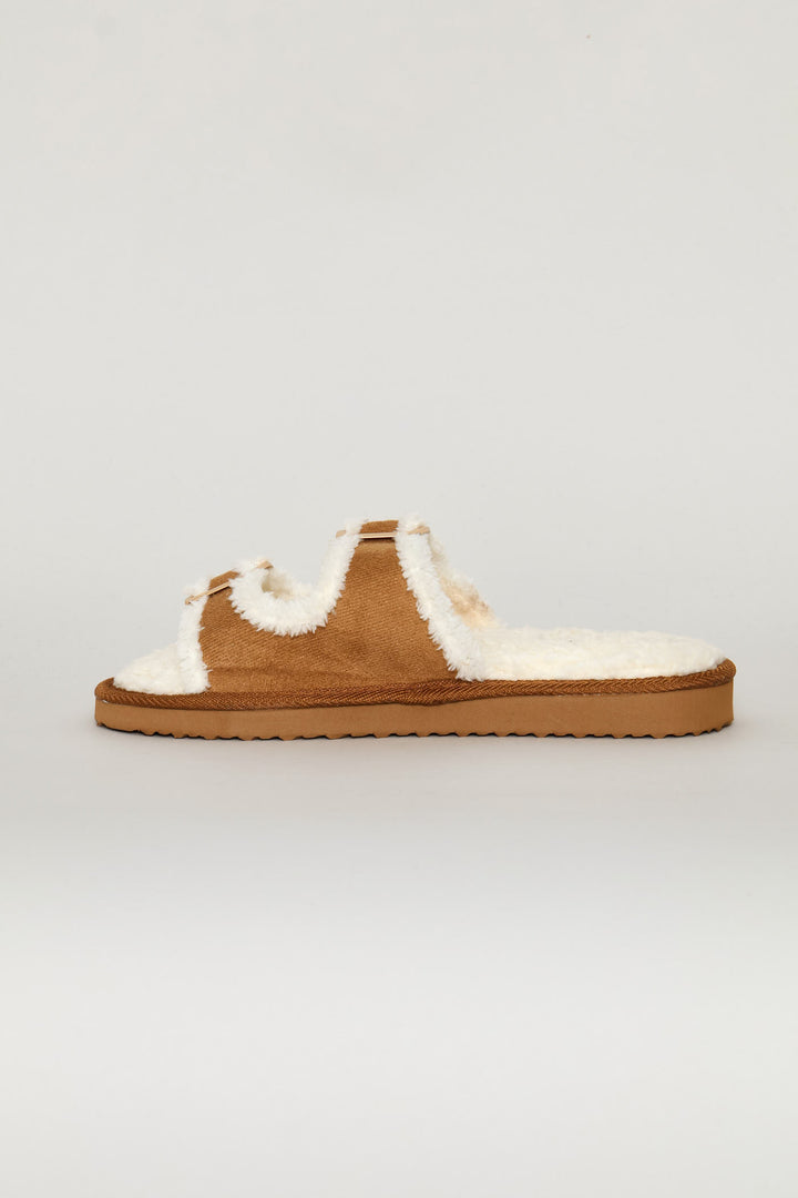 Double Buckle Slipper - Natural