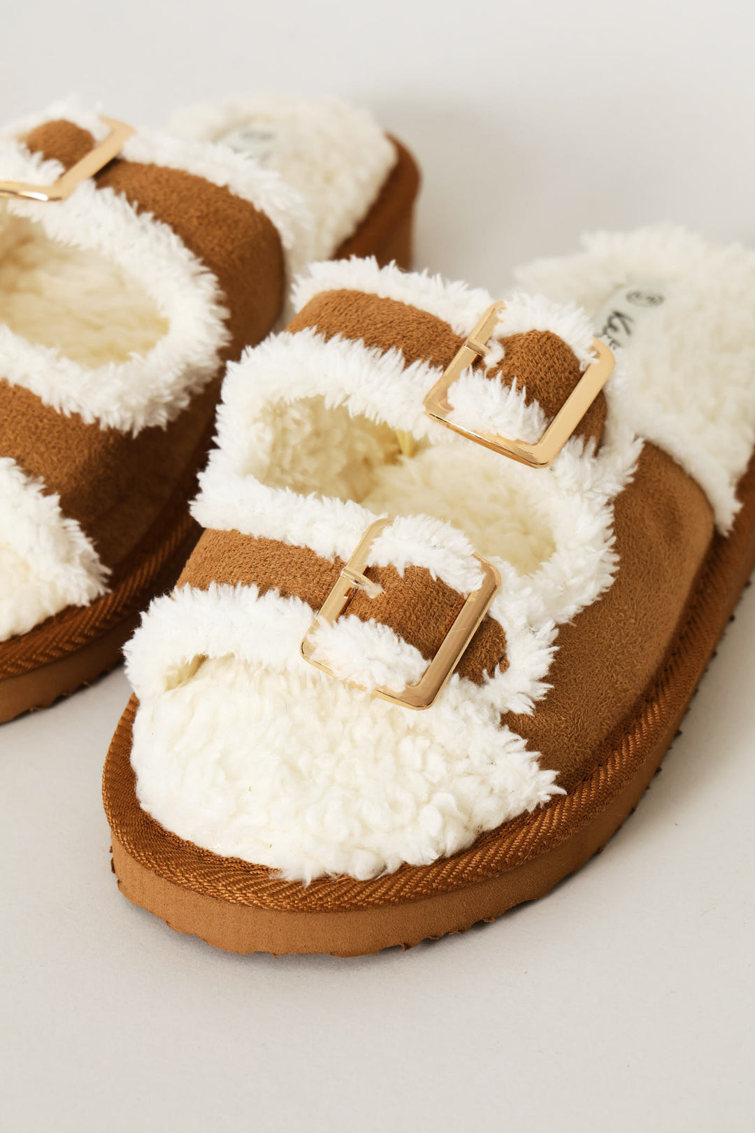 Double Buckle Slipper - Natural