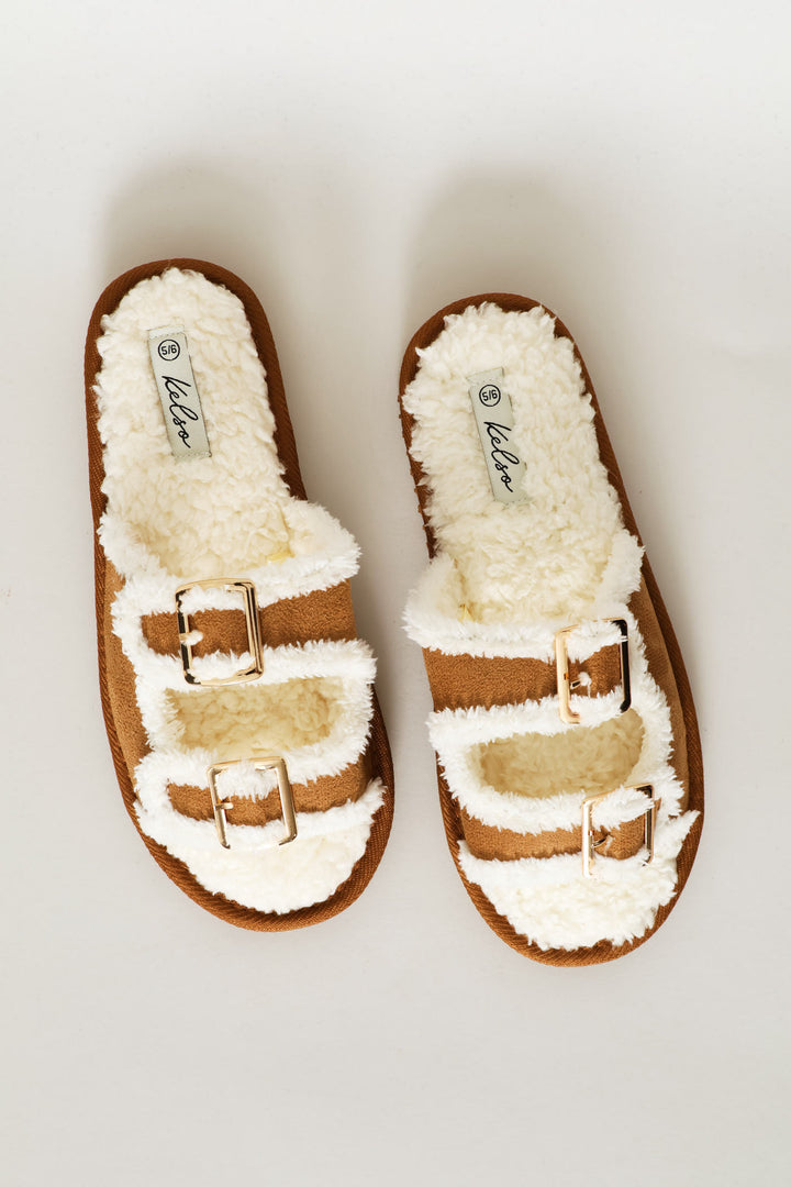 Double Buckle Slipper - Natural