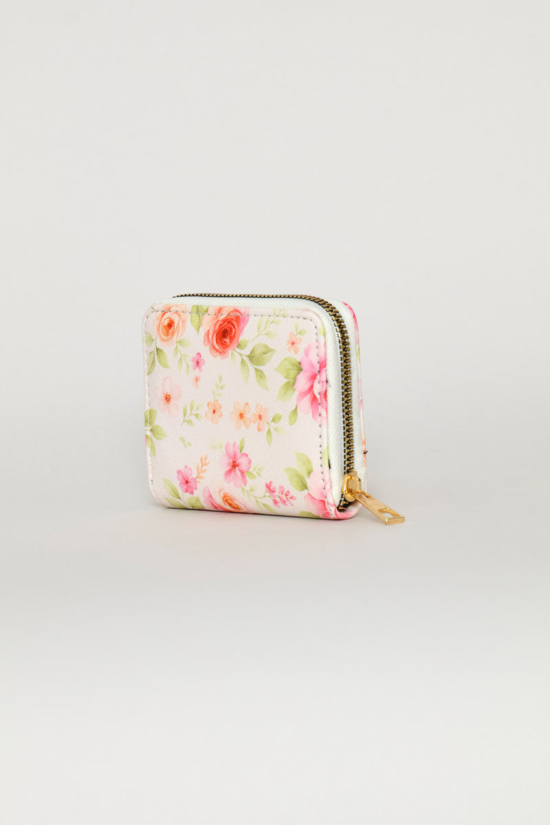 Soft Floral Small Zip Around Purse - Multi