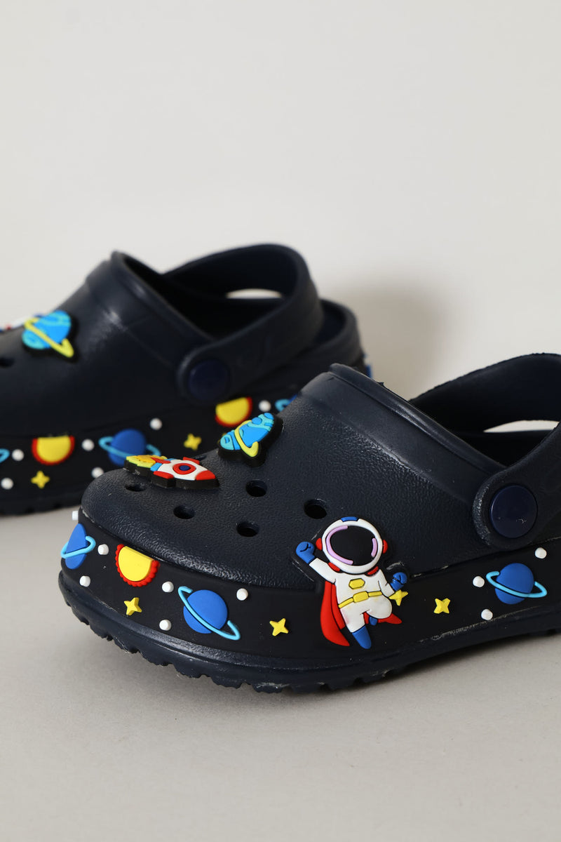 Pre-Boys Space Strip Clog - Cobalt
