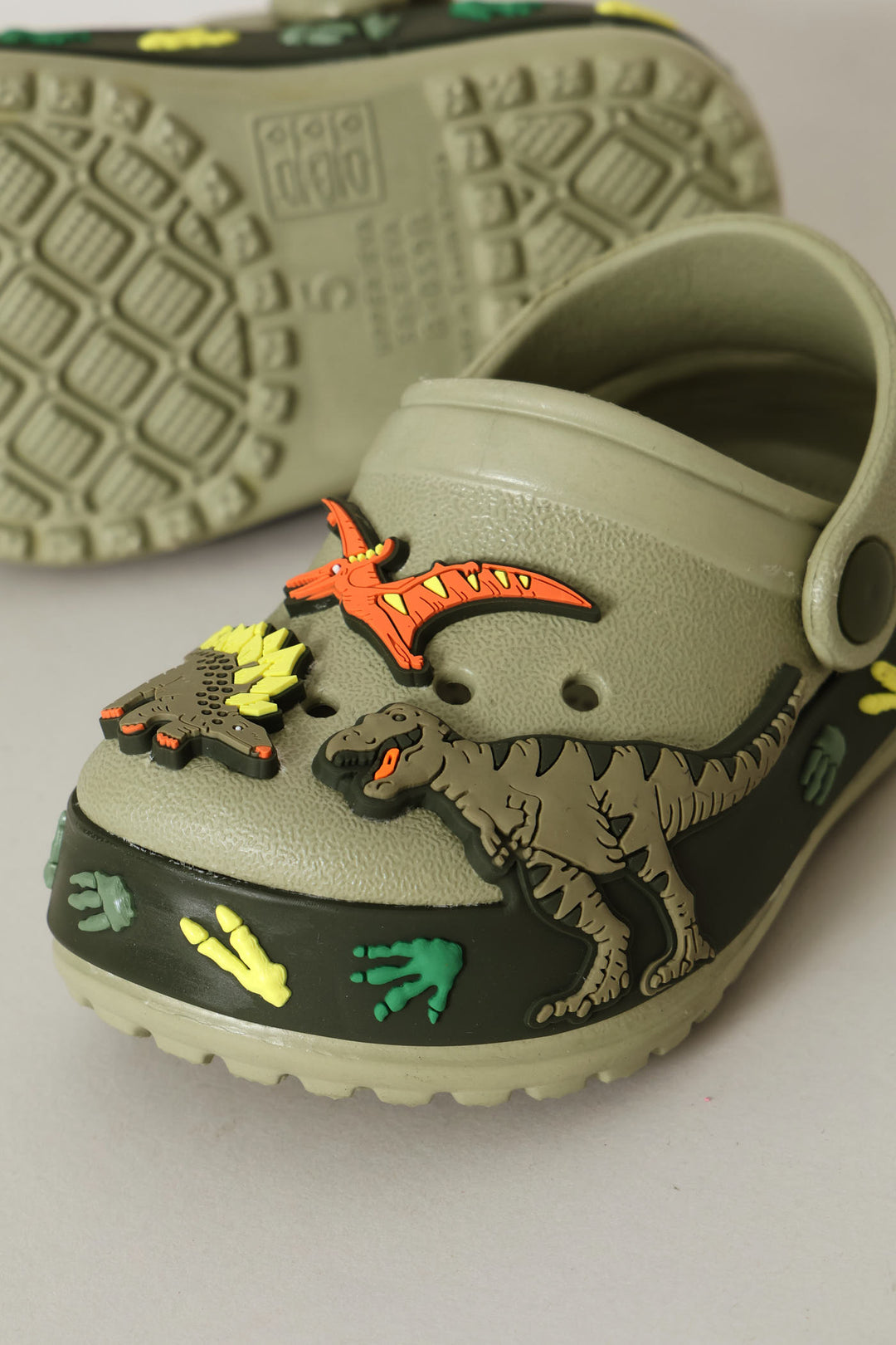 Pre-Boys Dino Strip Clog - Sage