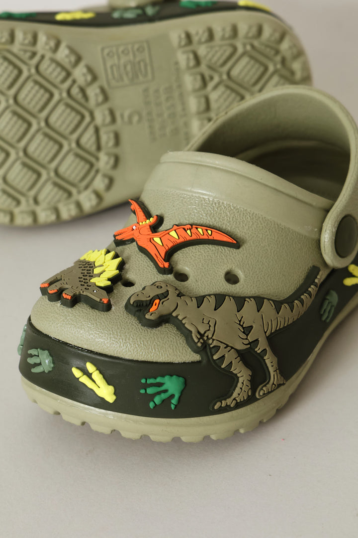 Pre-Boys Dino Strip Clog - Sage