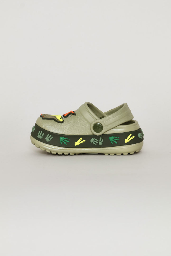 Pre-Boys Dino Strip Clog - Sage