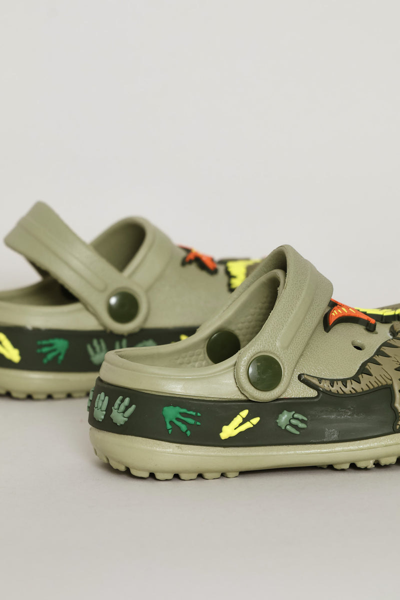 Pre-Boys Dino Strip Clog - Sage