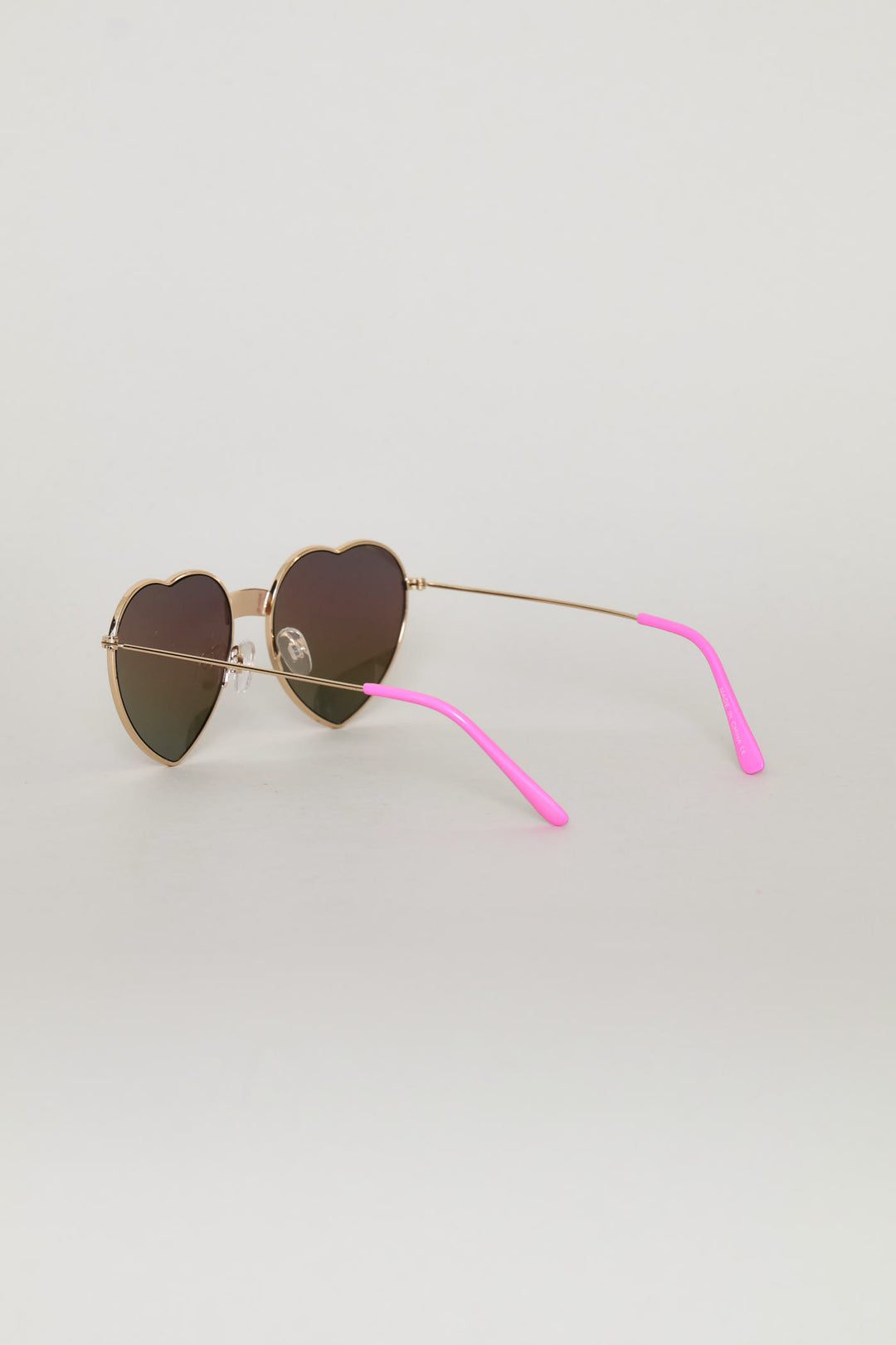 Pre-Girls Metal Heart Aviator Sunnies - Pink