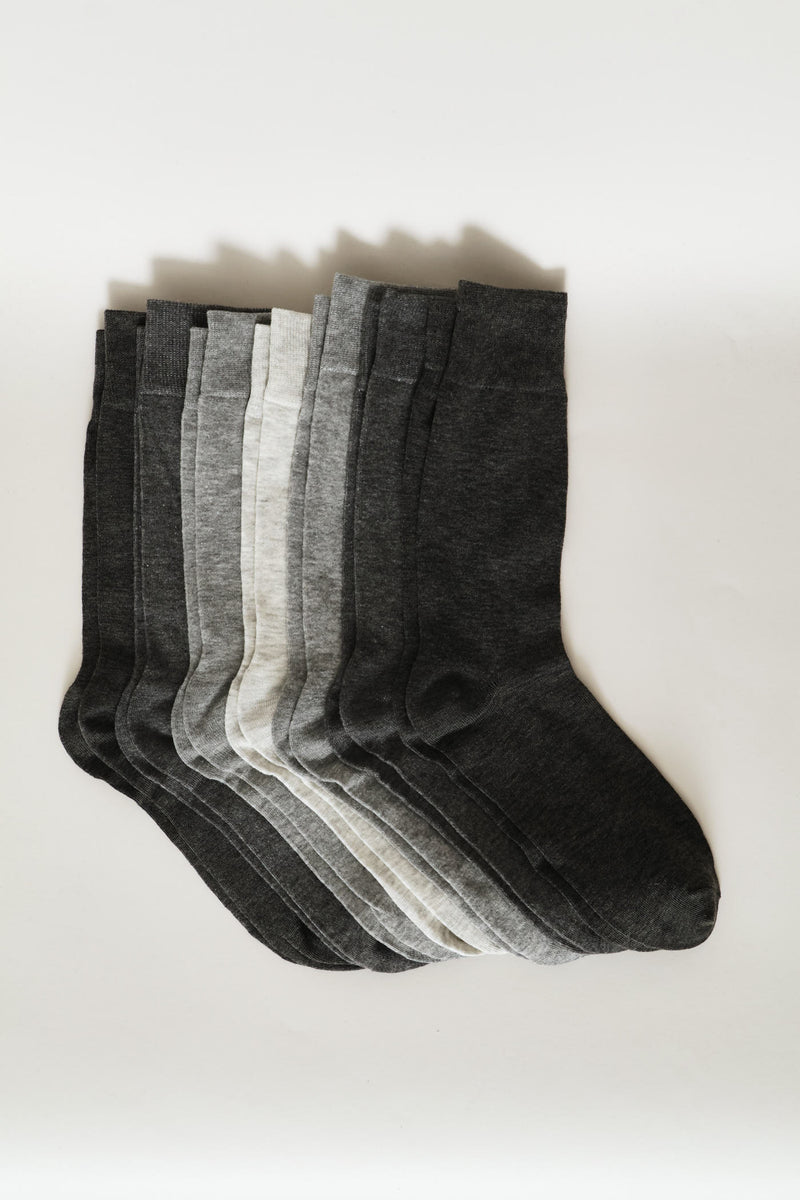 7 Pack Anklet Socks - Grey Melange