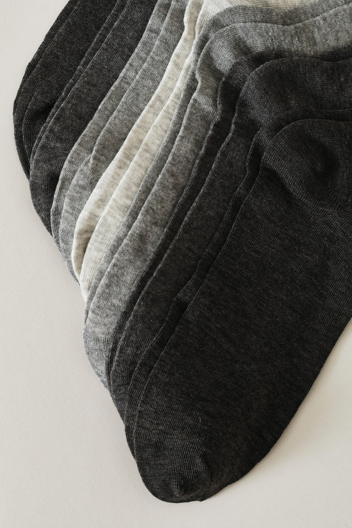 7 Pack Anklet Socks - Grey Melange