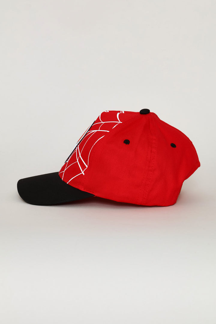 Pre-Boys Spiderman Peak Cap - Red